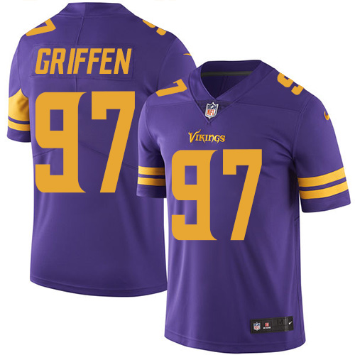Minnesota Vikings #97 Limited Everson Griffen Purple Nike NFL Men Jersey Rush Vapor Untouchable->youth nfl jersey->Youth Jersey